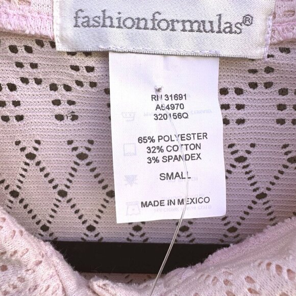 Fashion Formulas Pink Sheer Button Blouse Sleeveless Top Pants 3 Piece Set New S - Picture 4 of 16